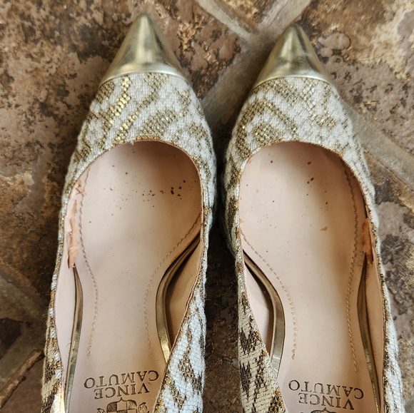 Gold 3 inch heels size 9M - Picture 2 of 7